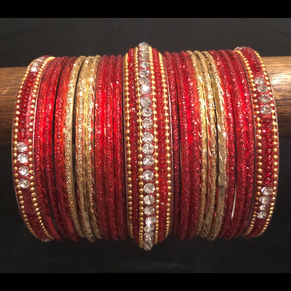 Bridal red set of bangles